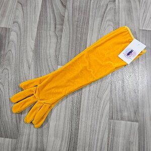 Yellow Velvet Elbow Length Gloves Costume Cosplay Formal, One Size